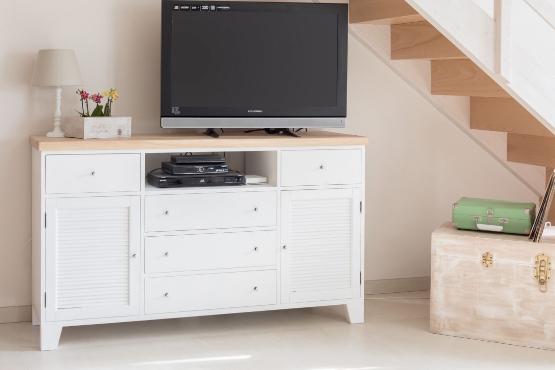 mobile televisione bianco e frassino naturale