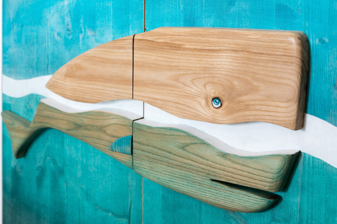 mobile artistico da ingresso dipinto a mano piano legno massello