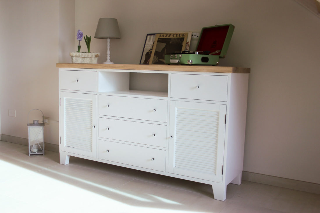 mobile televisione bianco e frassino naturale