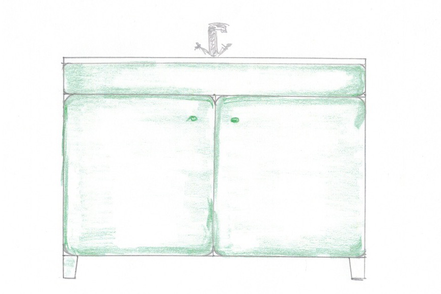 mobile bagno bianco verde